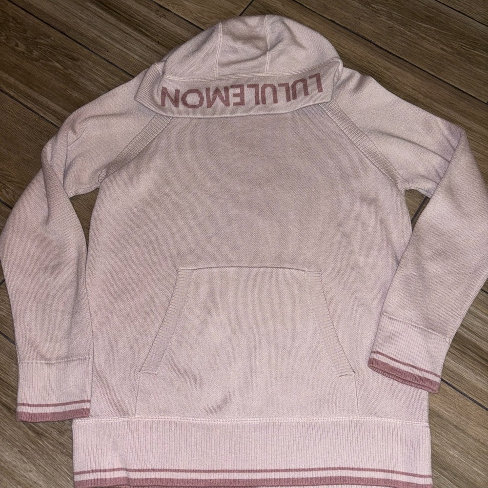 lululemon athletica  Cashmere Light Pink Cowl Neck Sweater